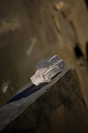 The original design for the London Black Taxi was used to create the tiny crystal replicas...