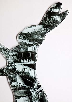 Detail showing the printed imagery