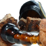 Beautful glass is recycled from a broken Marmite jar...